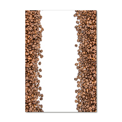 Cuadro decorativo en cristal con canto pulido vertical Granos de café
