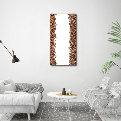 Cuadro decorativo en cristal con canto pulido vertical Granos de café