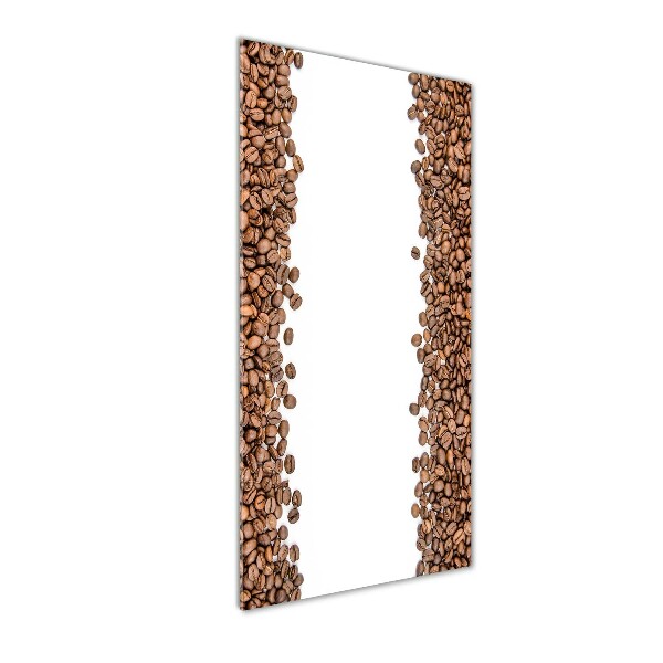 Cuadro decorativo en cristal con canto pulido vertical Granos de café