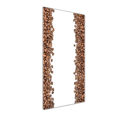 Cuadro decorativo en cristal con canto pulido vertical Granos de café