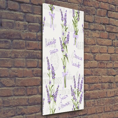 Cuadro de cristal moderno efecto brillo vertical Lavanda