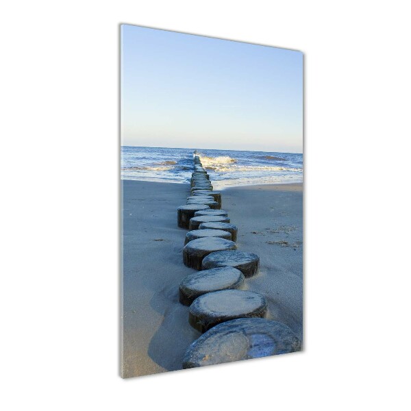 Fotocuadro de cristal elegante para hogar vertical Rompeolas