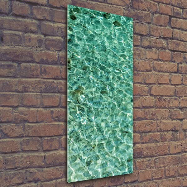 Cuadro de cristal moderno efecto brillo vertical Agua clara