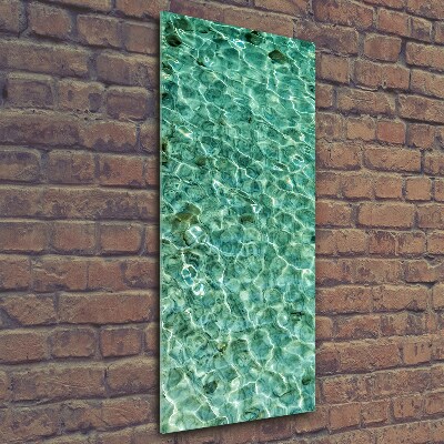 Cuadro de cristal moderno efecto brillo vertical Agua clara