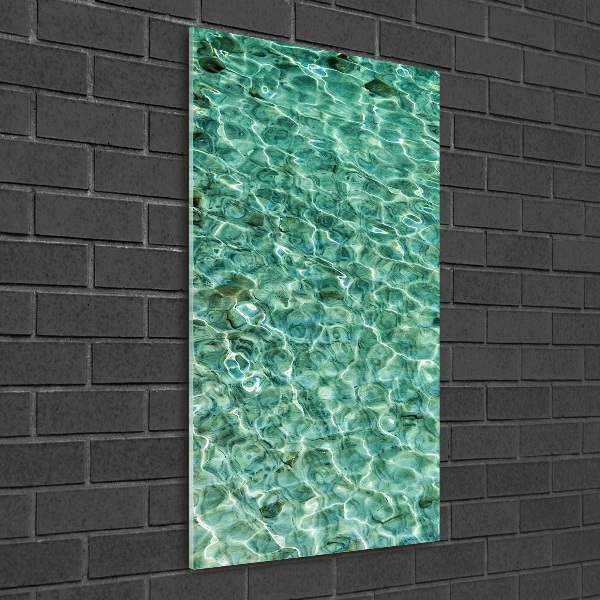 Cuadro de cristal moderno efecto brillo vertical Agua clara