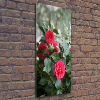 Cuadro de cristal moderno efecto brillo vertical Camelia