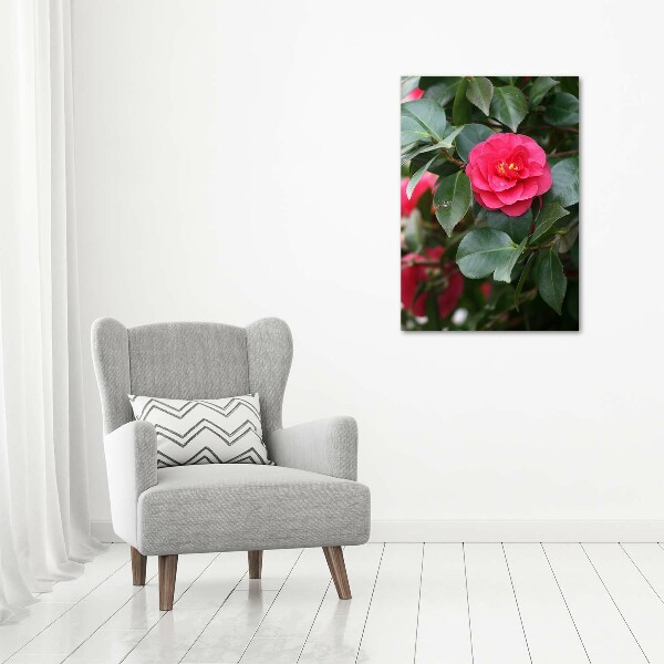 Cuadro de cristal moderno efecto brillo vertical Camelia
