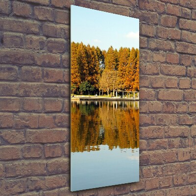 Fotocuadro de cristal elegante para hogar vertical Parque en otoño