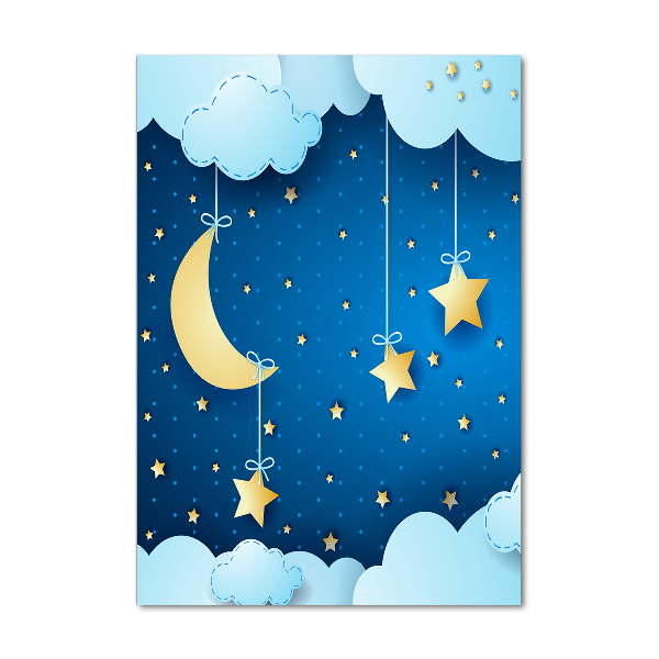 Cuadro decorativo en cristal con canto pulido vertical Noche