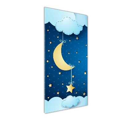 Cuadro decorativo en cristal con canto pulido vertical Noche