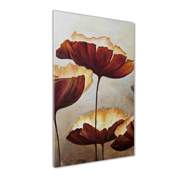 Cuadro de vidrio templado 4mm para pared vertical Amapolas