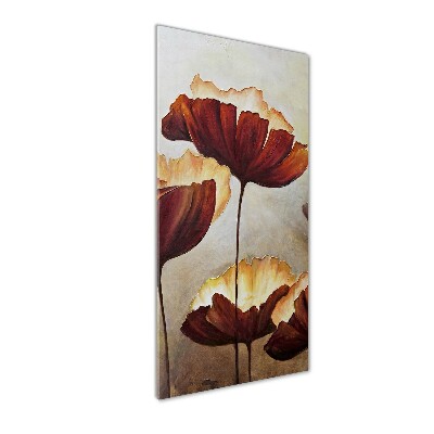 Cuadro de vidrio templado 4mm para pared vertical Amapolas
