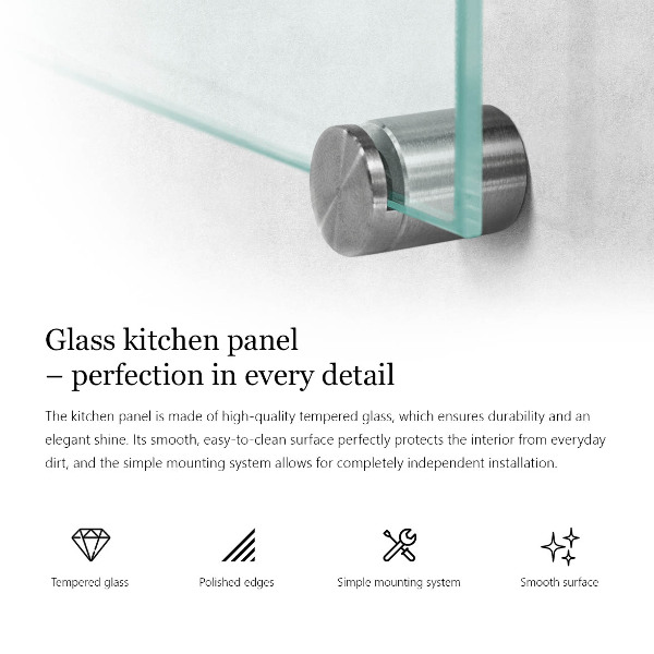 Salpicadero de cocina transparente 