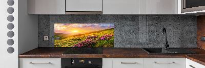 Panel do kuchni Zachód słońca góry