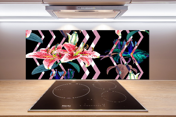 Panel de pared de cocina Lirio tropical