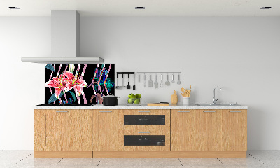 Panel de pared de cocina Lirio tropical