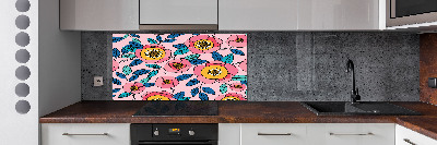 Panel de pared de cocina flores rosas