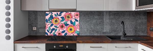 Panel de pared de cocina flores rosas