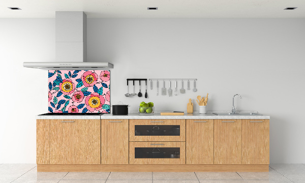 Panel de pared de cocina flores rosas