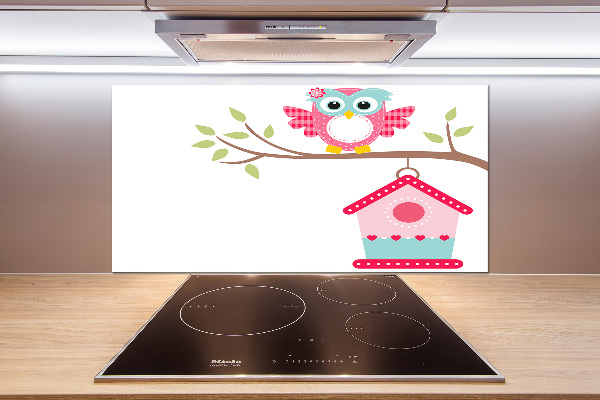 Salpicadero de cocina Búho en una rama