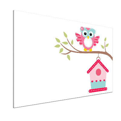 Salpicadero de cocina Búho en una rama