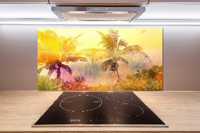 Panel de pared de cocina Palmeras de colores