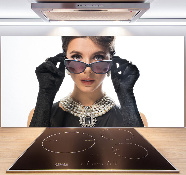 Panel antisalpicaduras Mujer con gafas