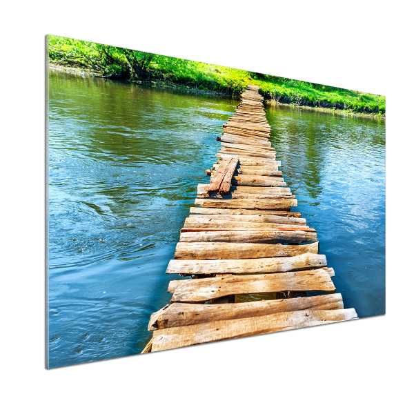 Panel antisalpicaduras Puente de madera