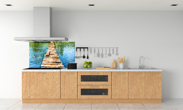 Panel antisalpicaduras Puente de madera