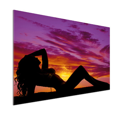 Panel de pared de cocina silueta de una mujer