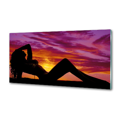 Panel de pared de cocina silueta de una mujer