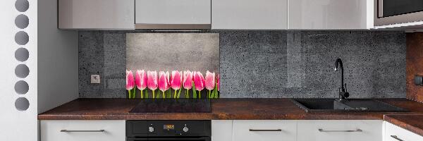 Panel para cocina tulipanes rosados