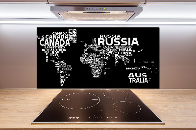 Panel para cocina Mapa del mundo con subtítulos