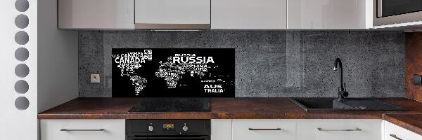 Panel para cocina Mapa del mundo con subtítulos