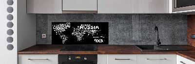 Panel para cocina Mapa del mundo con subtítulos