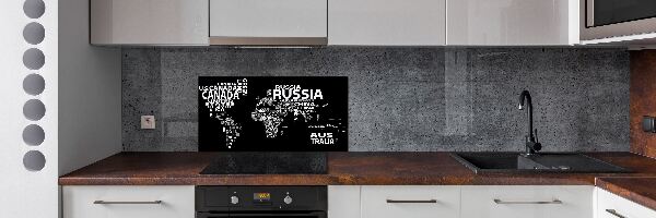 Panel para cocina Mapa del mundo con subtítulos