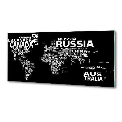 Panel para cocina Mapa del mundo con subtítulos