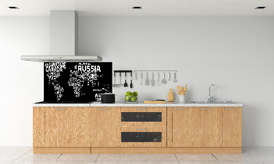 Panel para cocina Mapa del mundo con subtítulos