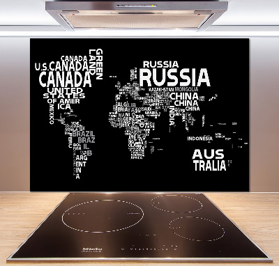 Panel para cocina Mapa del mundo con subtítulos