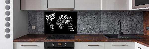 Panel para cocina Mapa del mundo con subtítulos
