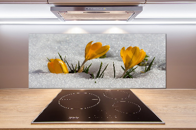 Panel do kuchni Krokusy w śniegu