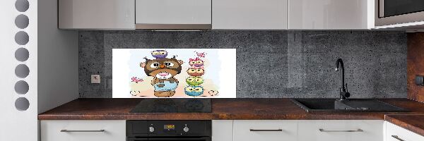 Panel para cocina Osito de peluche y búhos