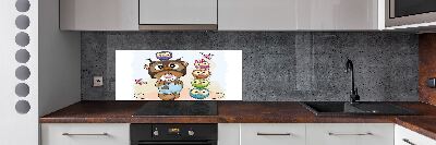 Panel para cocina Osito de peluche y búhos