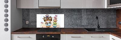 Panel para cocina Osito de peluche y búhos