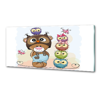 Panel para cocina Osito de peluche y búhos