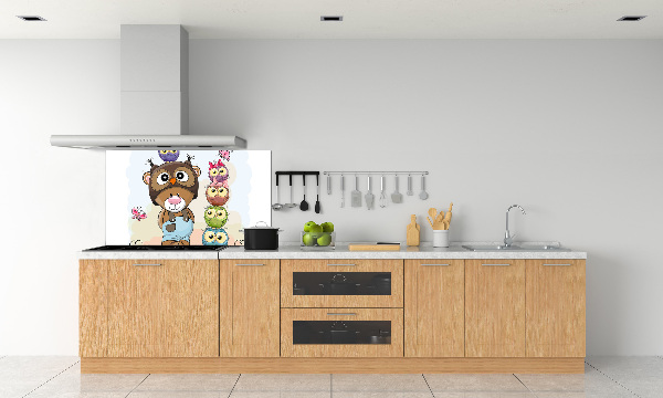 Panel para cocina Osito de peluche y búhos