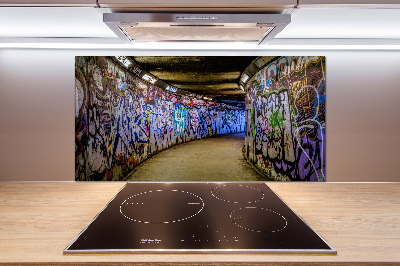 Panel de pared de cocina Grafiti en el metro