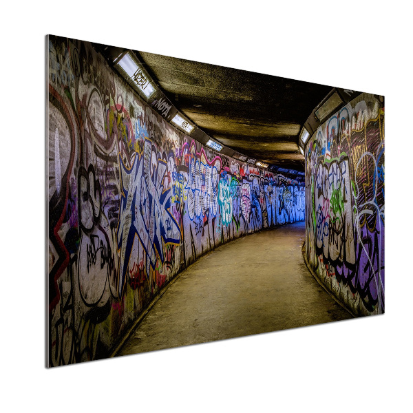 Panel de pared de cocina Grafiti en el metro