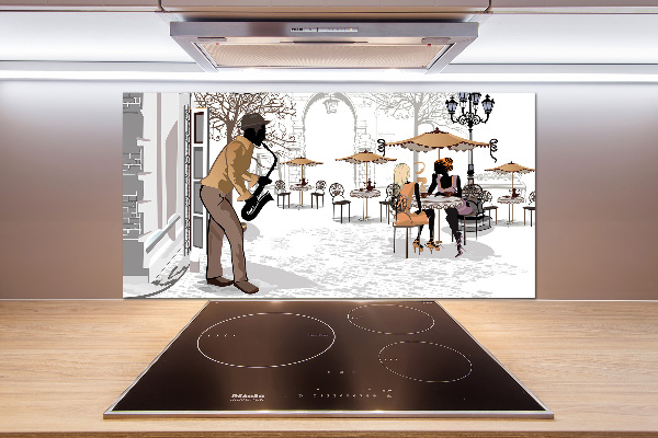 Panel para cocina músico callejero