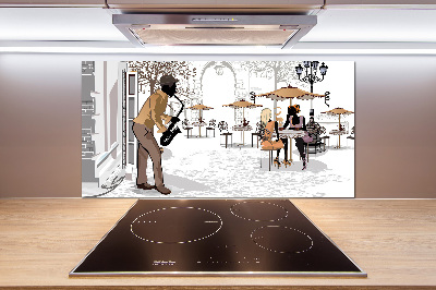 Panel para cocina músico callejero